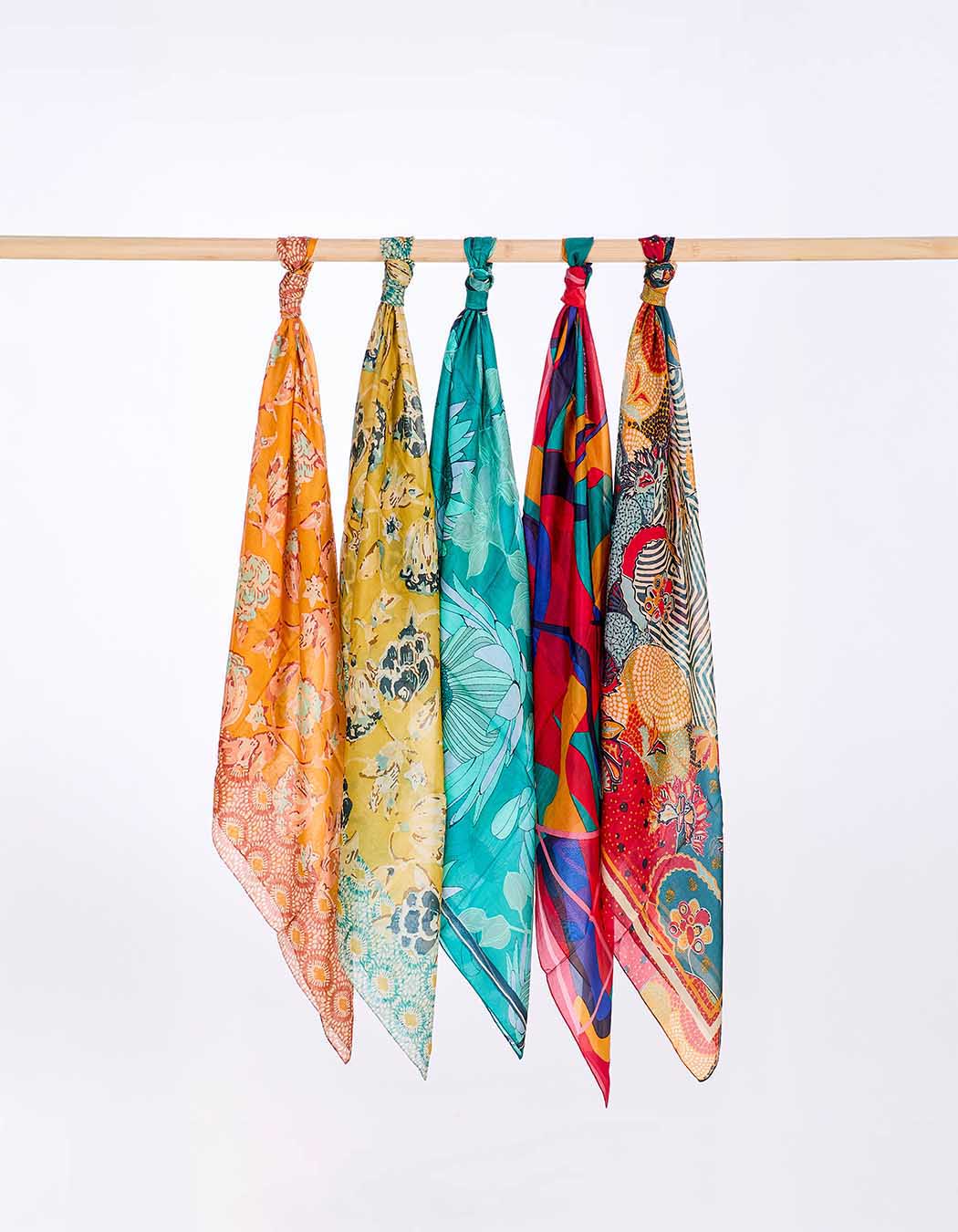 Foulard en soie imprimé imprimé La Fiancée