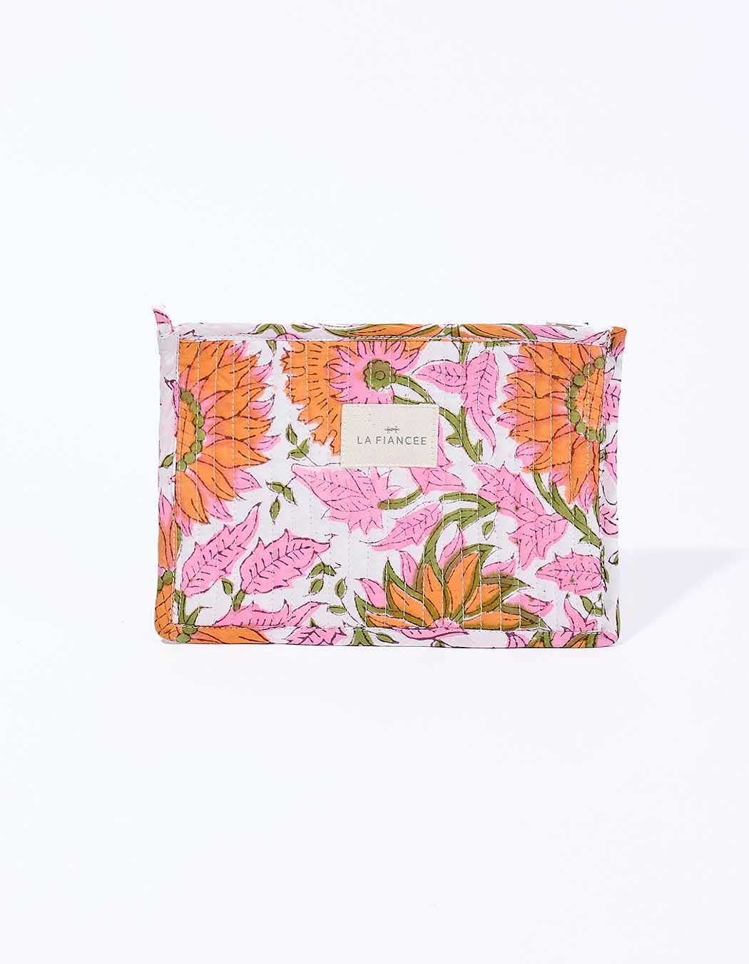 Petite pochette matelassée en coton imprimé La Fiancée