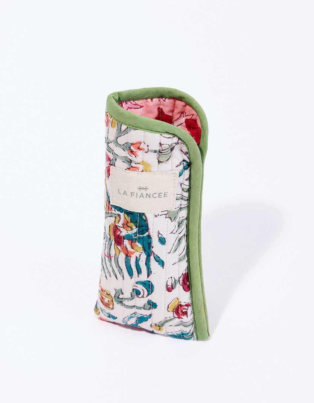 Pochette lunettes matelassée en coton imprimé La Fiancée