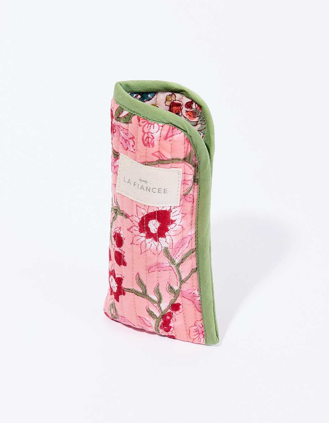Pochette lunettes matelassée en coton imprimé La Fiancée