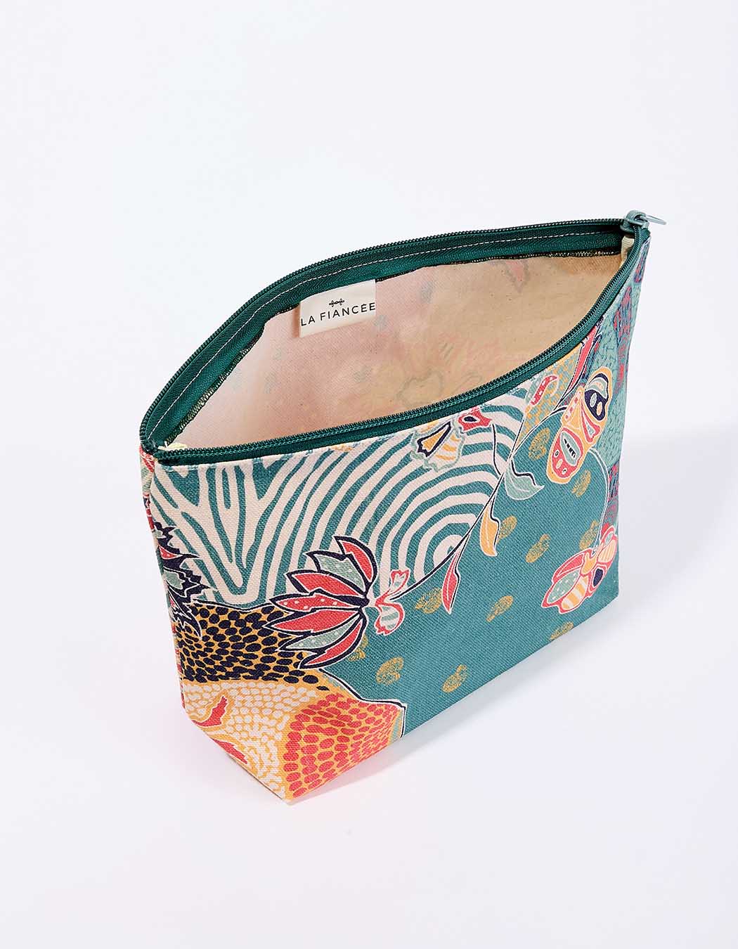 Grande pochette coton zippée imprimé La Fiancée