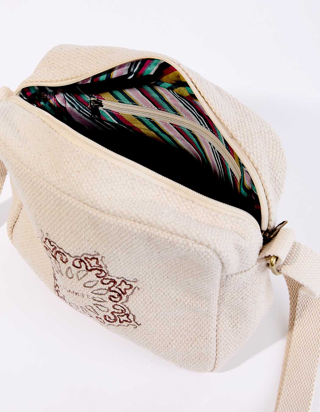 Petit sac rectangulaire en coton imprimé La Fiancée