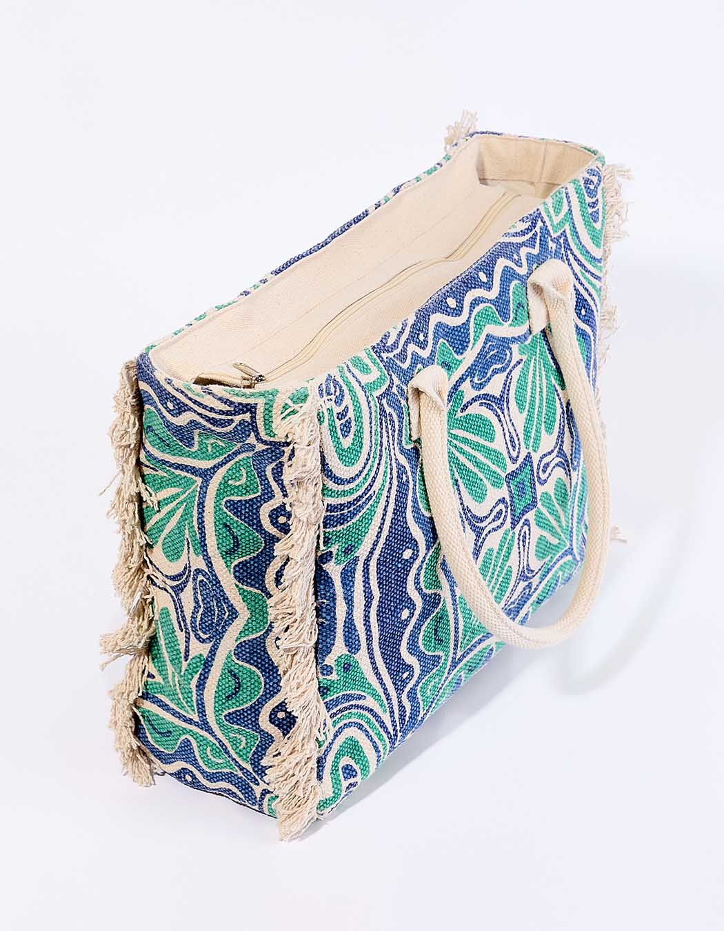 Grand sac cabas imprimé en coton imprimé La Fiancée