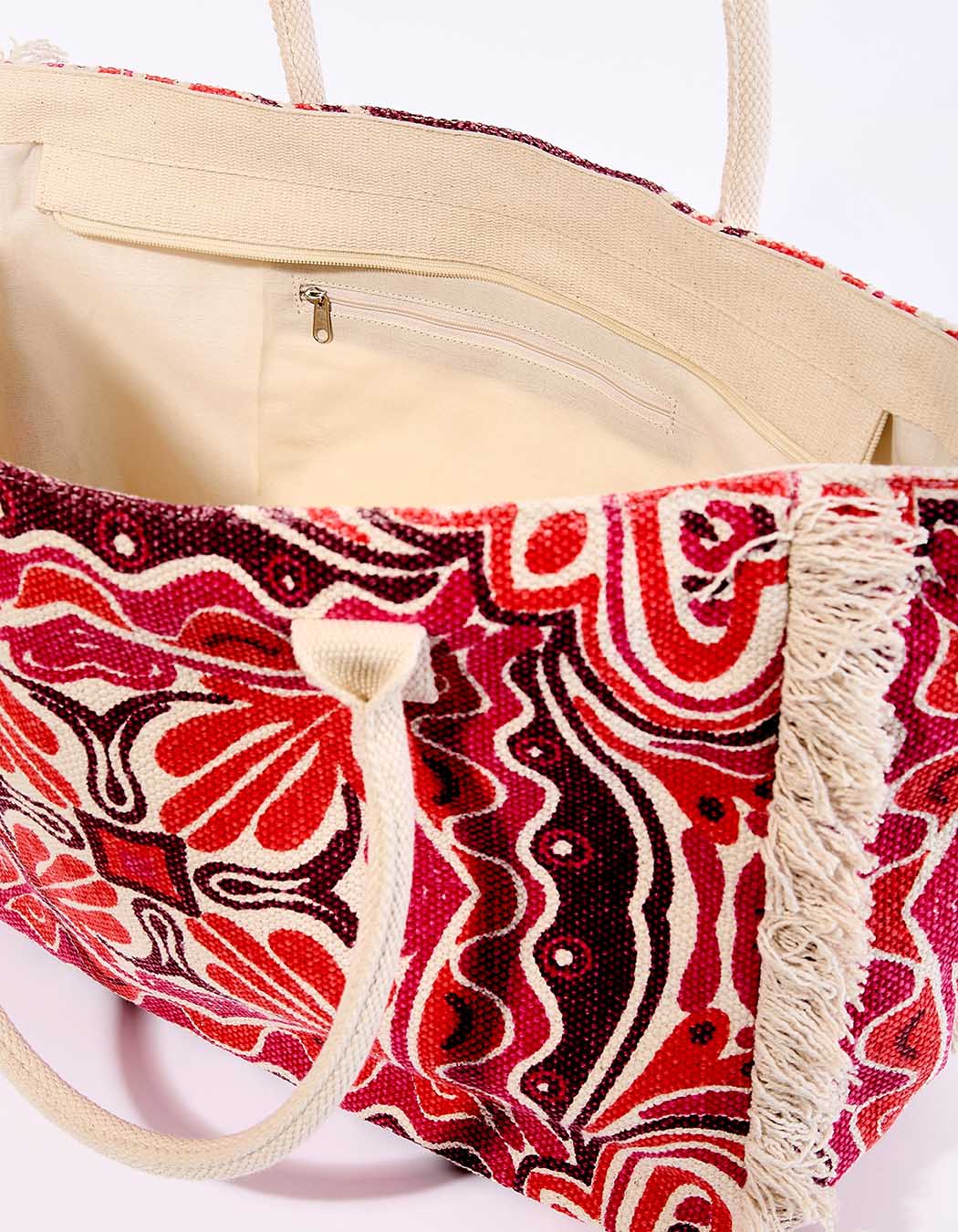 Grand sac cabas imprimé en coton imprimé La Fiancée