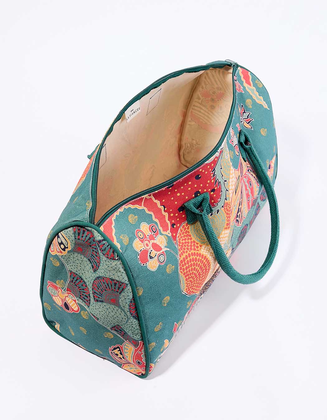 Grand sac week-end coton zippé imprimé La Fiancée