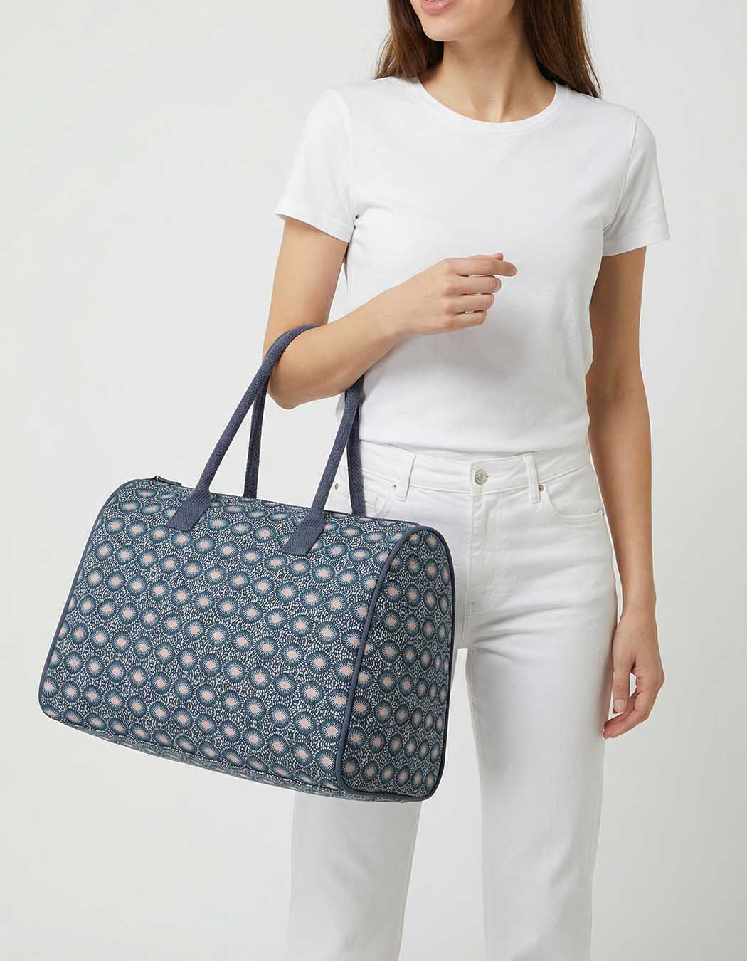 Grand sac week-end coton zippé imprimé La Fiancée