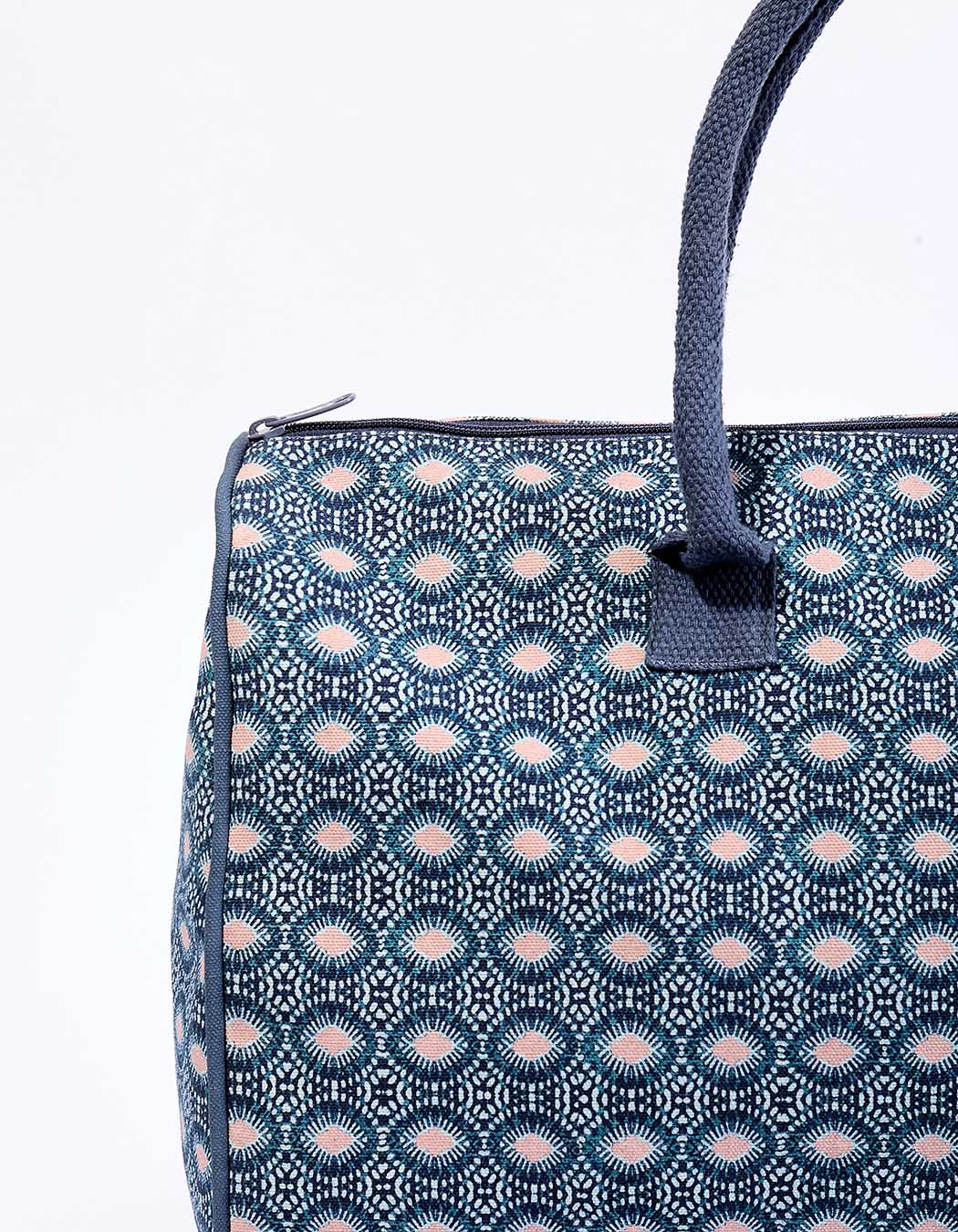 Grand sac week-end coton zippé imprimé La Fiancée