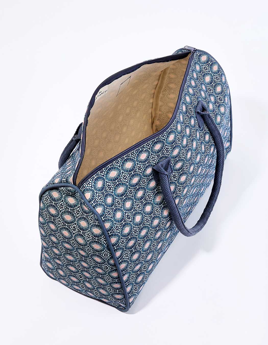 Grand sac week-end coton zippé imprimé La Fiancée