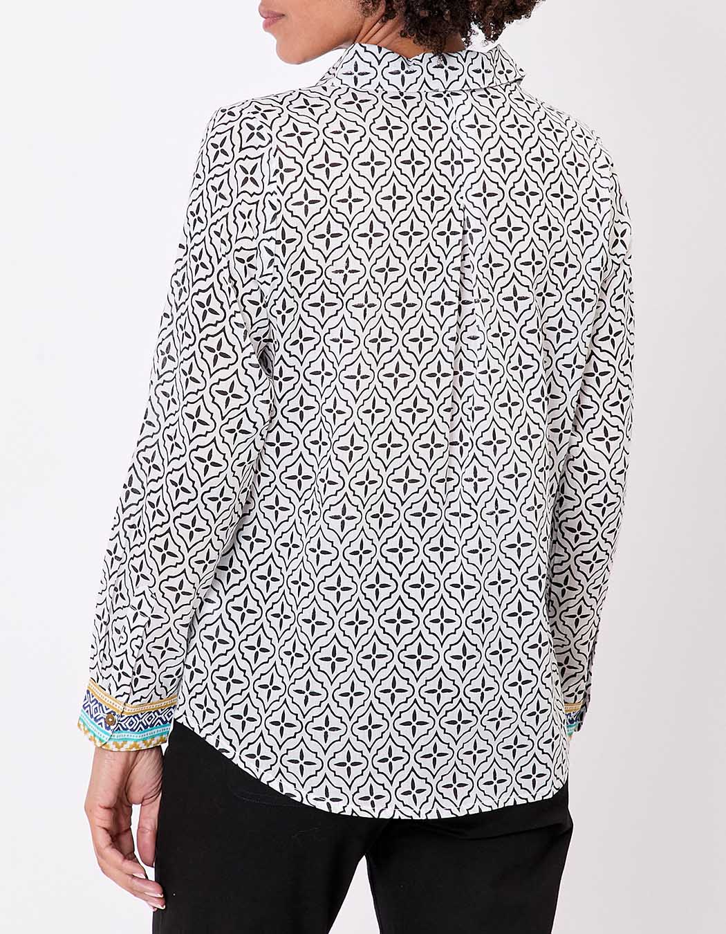 Chemise droite voile de coton bio imprimé La Fiancée