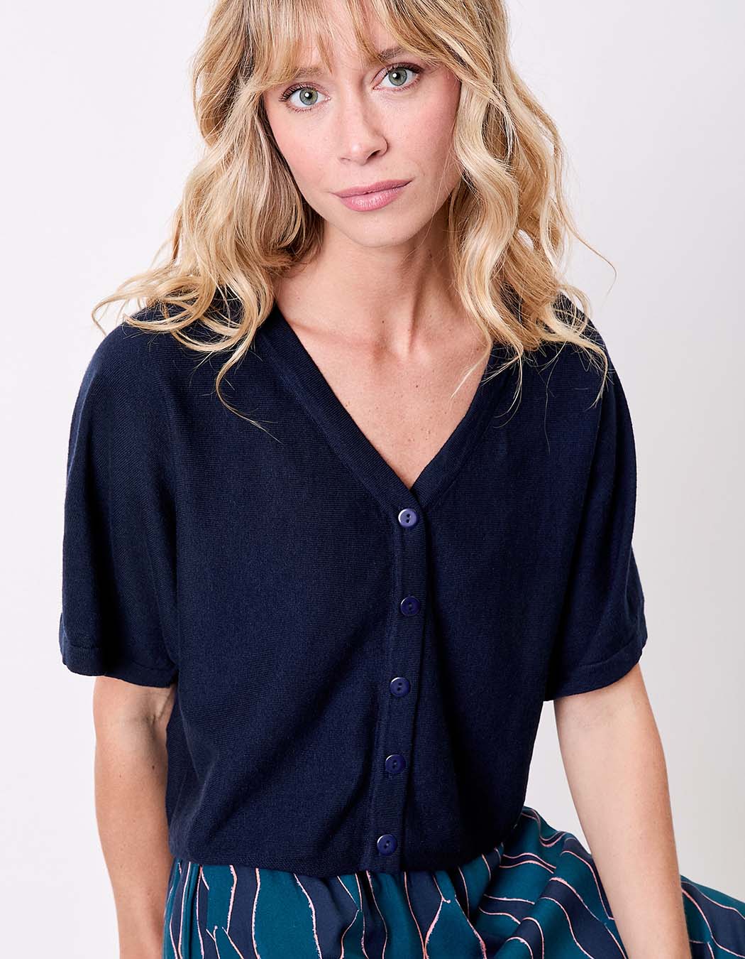 Gilet court en maille uni imprimé La Fiancée