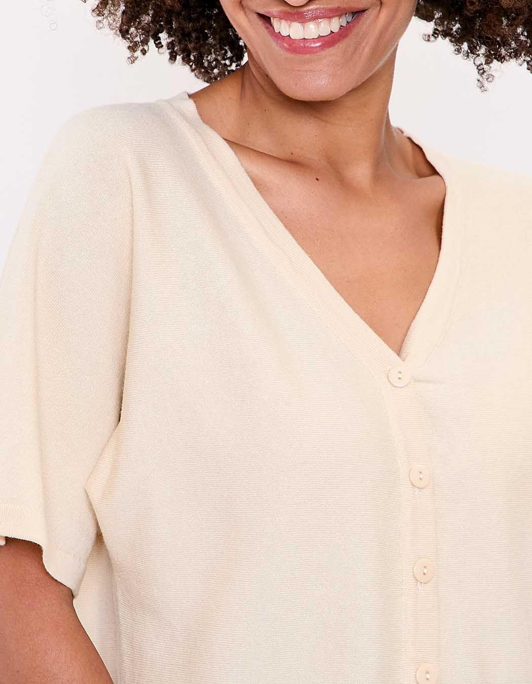 Gilet court en maille uni imprimé La Fiancée