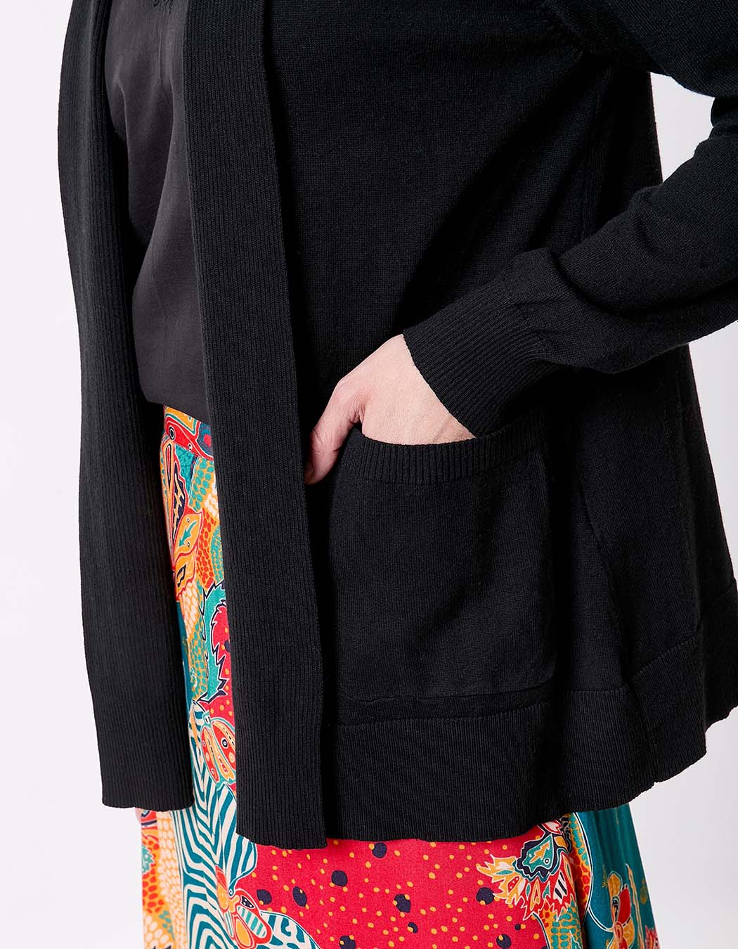 Gilet long col châle uni imprimé La Fiancée
