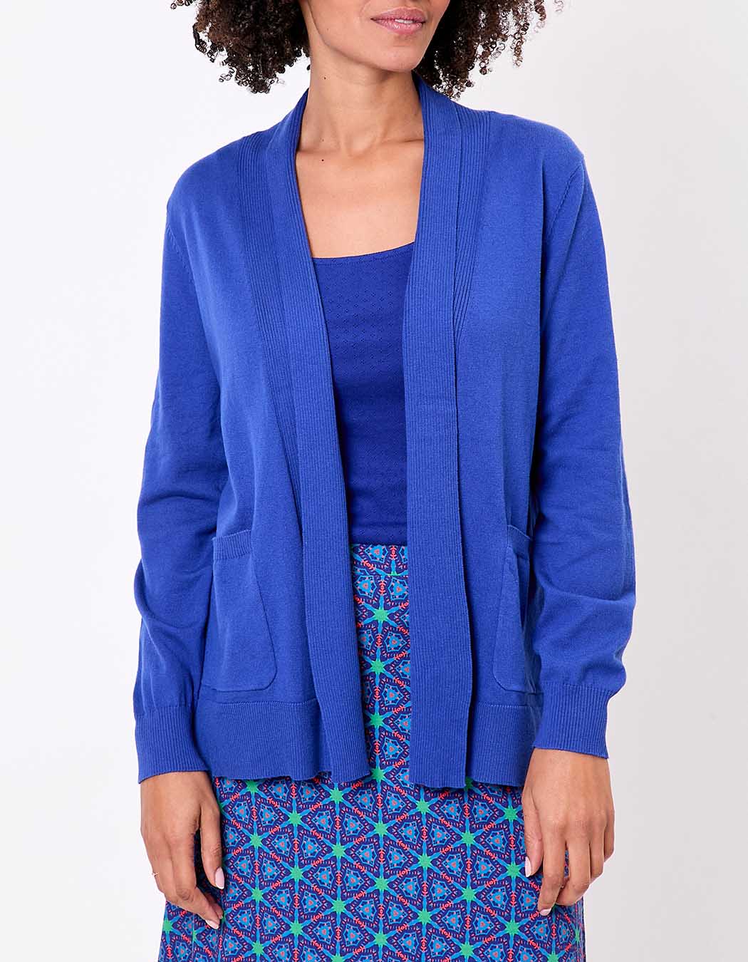 Gilet long col châle uni imprimé La Fiancée
