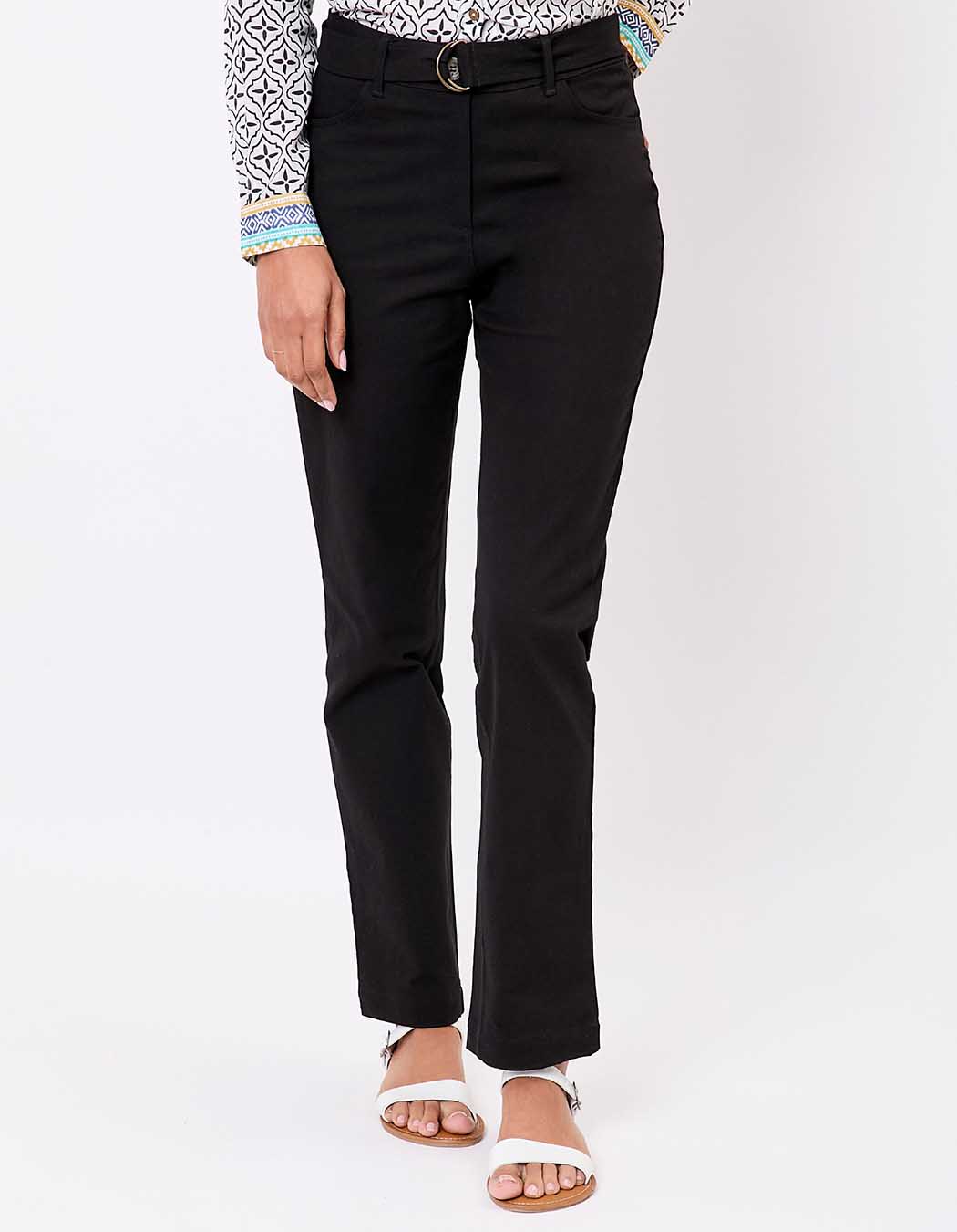Pantalon ajust&eacute; coton stretch ceintur&eacute; imprim&eacute; La Fianc&eacute;e