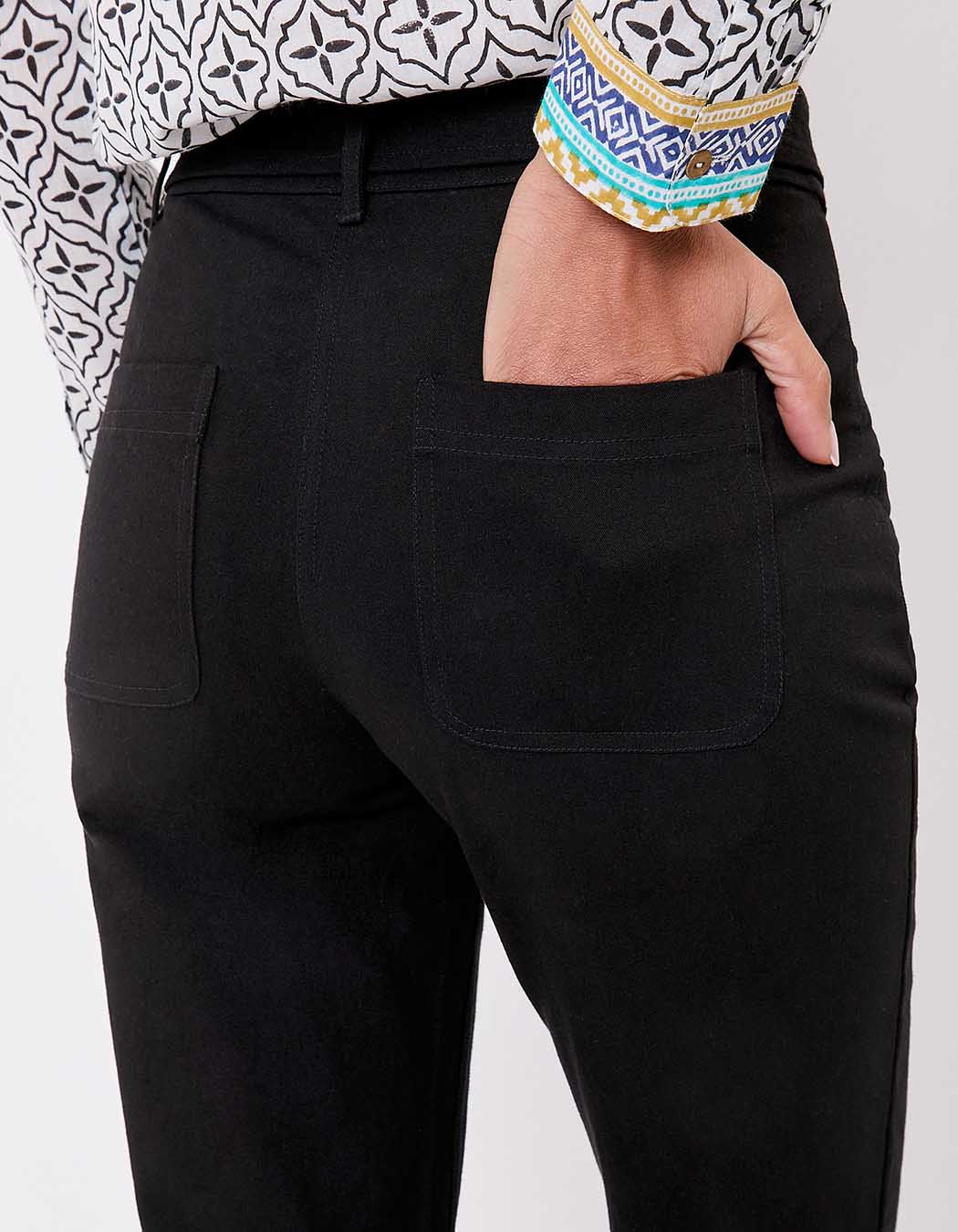 Pantalon ajust&eacute; coton stretch ceintur&eacute; imprim&eacute; La Fianc&eacute;e