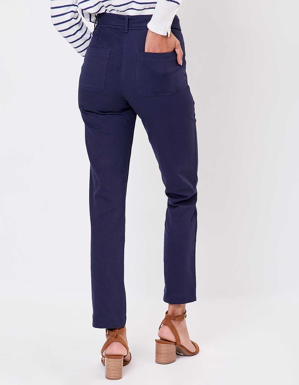 Pantalon ajusté coton stretch ceinturé imprimé La Fiancée