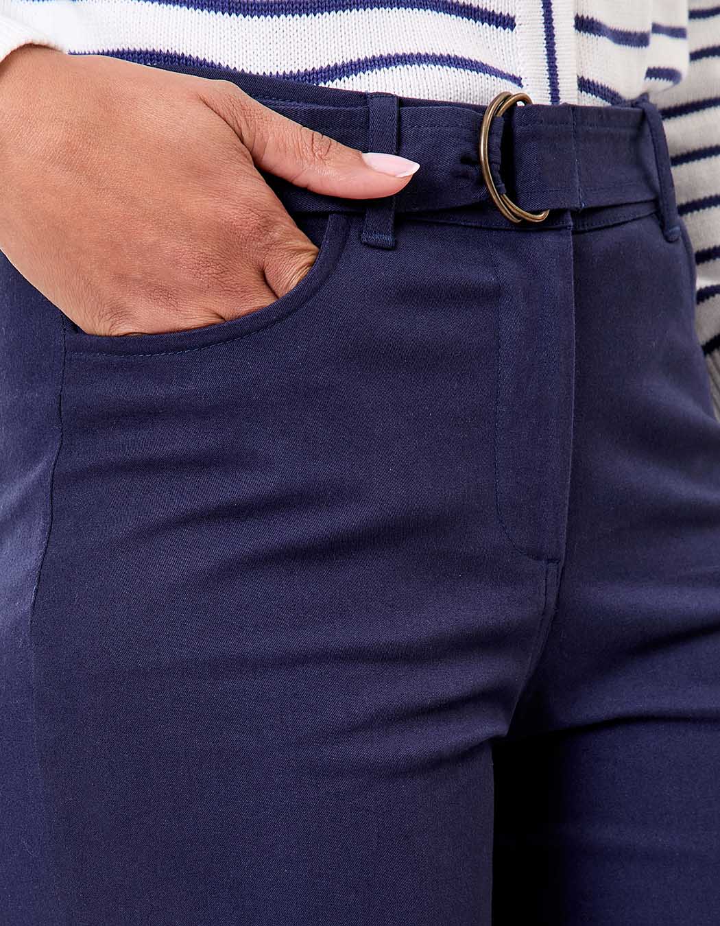 Pantalon ajusté coton stretch ceinturé imprimé La Fiancée