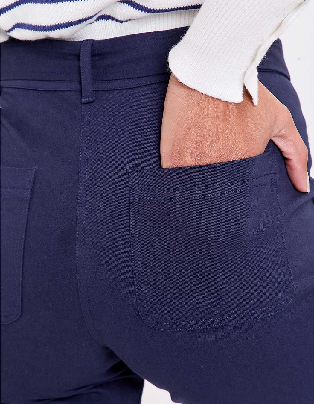 Pantalon ajusté coton stretch ceinturé imprimé La Fiancée
