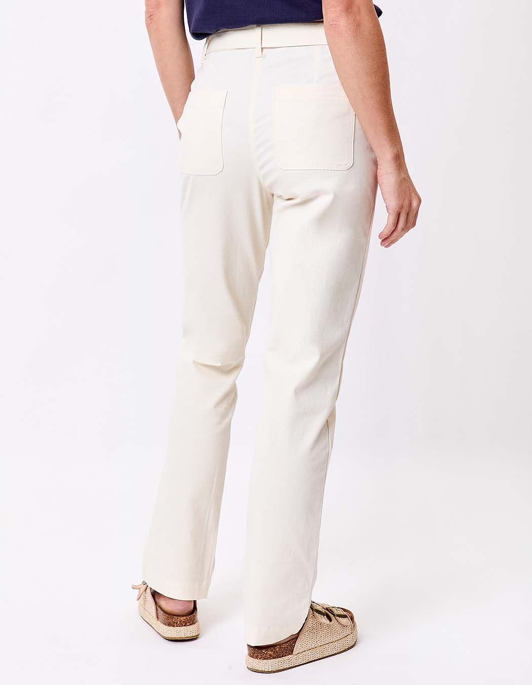 Pantalon ajusté coton stretch ceinturé imprimé La Fiancée