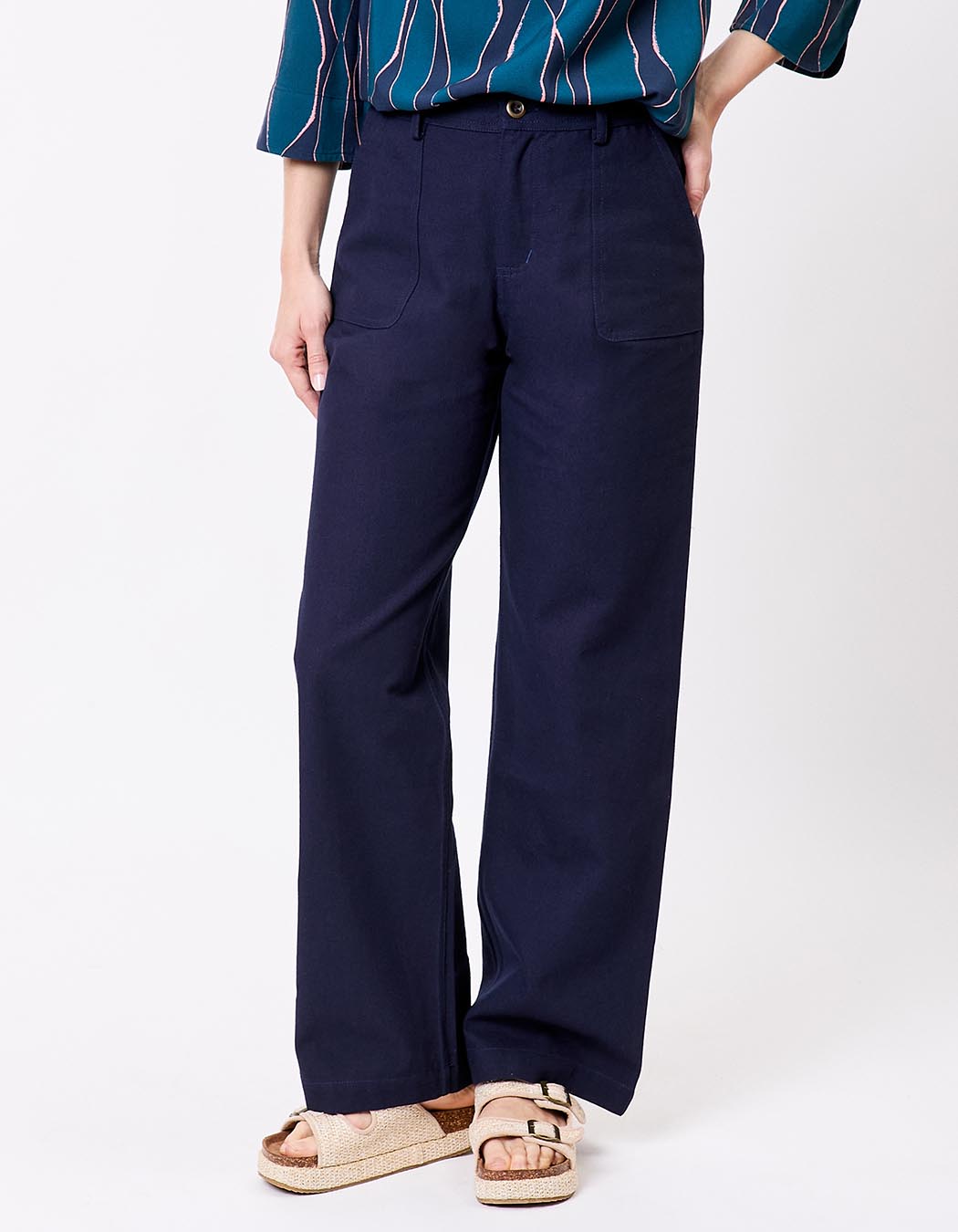 Pantalon droit coton bio épais imprimé La Fiancée