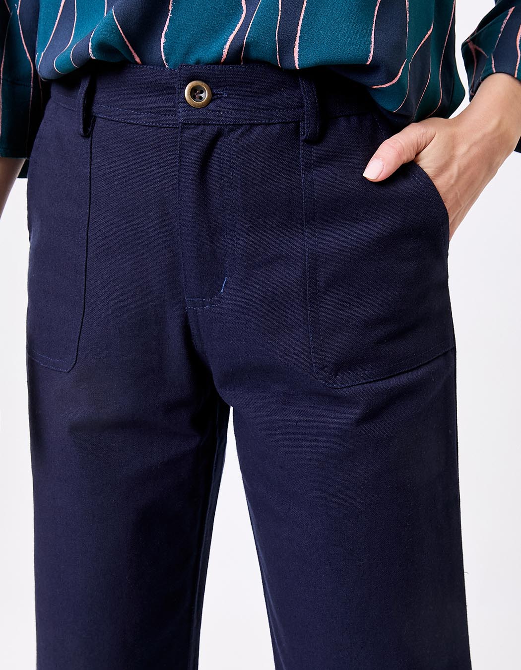 Pantalon droit coton bio épais imprimé La Fiancée