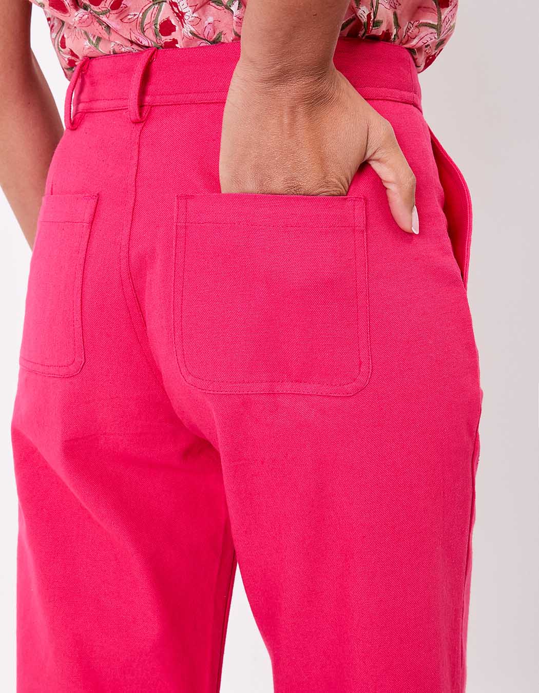 Pantalon droit coton bio épais imprimé La Fiancée