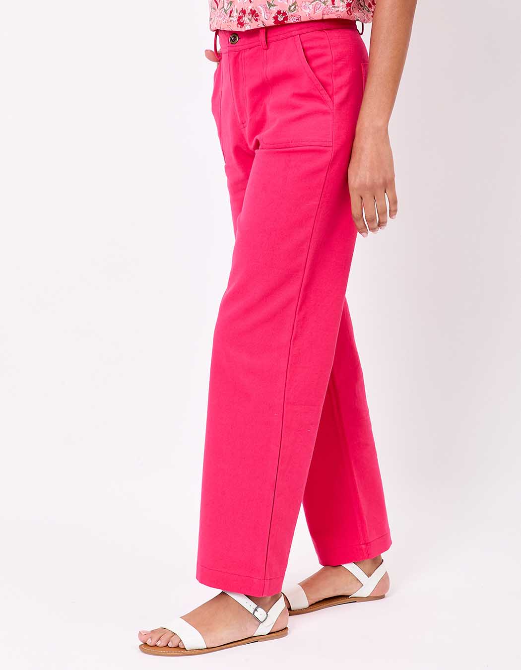 Pantalon droit coton bio épais imprimé La Fiancée