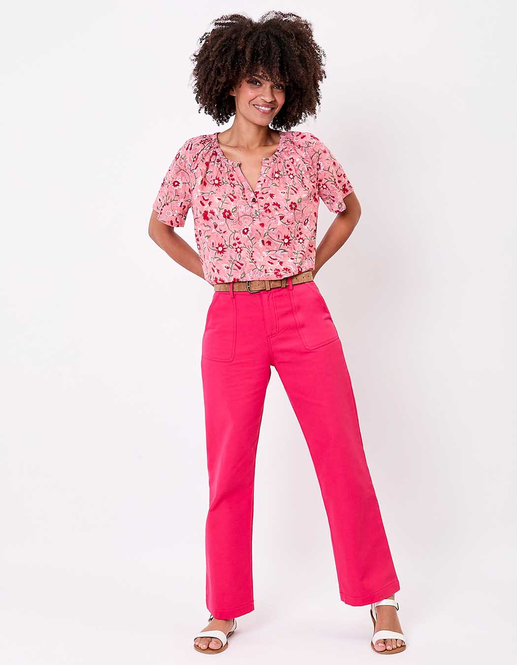 Pantalon droit coton bio épais imprimé La Fiancée
