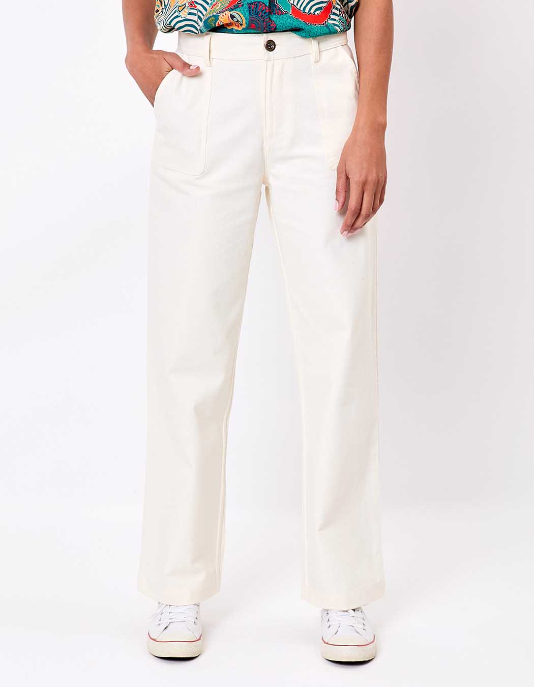 Pantalon droit coton bio épais imprimé La Fiancée