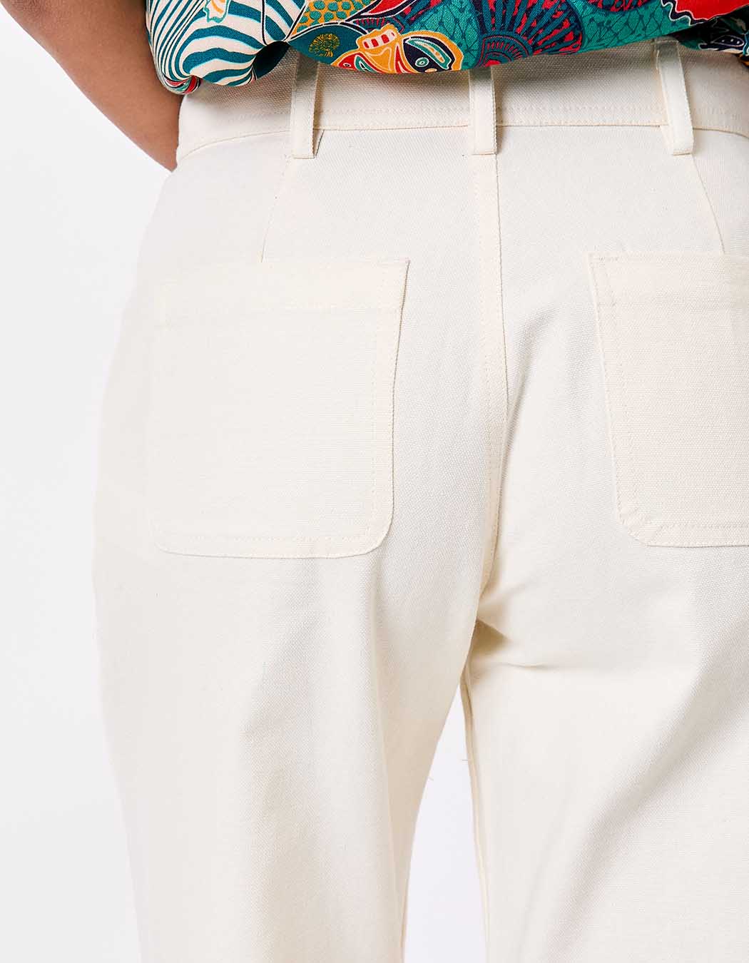 Pantalon droit coton bio épais imprimé La Fiancée