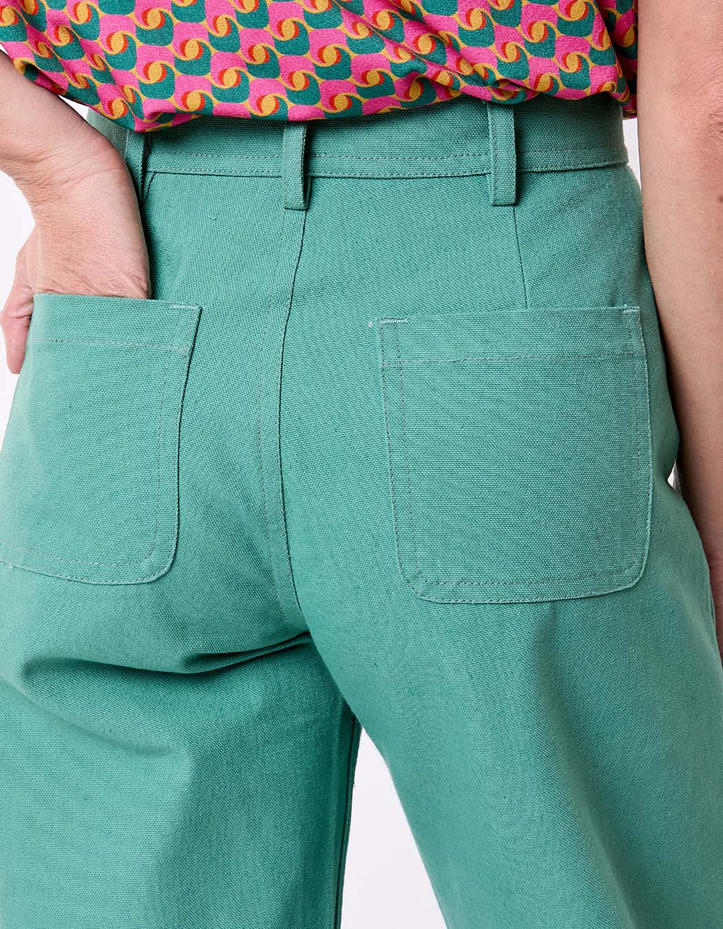 Pantalon droit coton bio épais imprimé La Fiancée