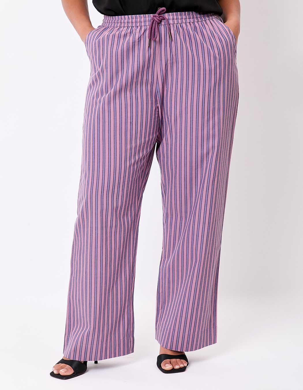 Pantalon rayures coton bio imprimé La Fiancée
