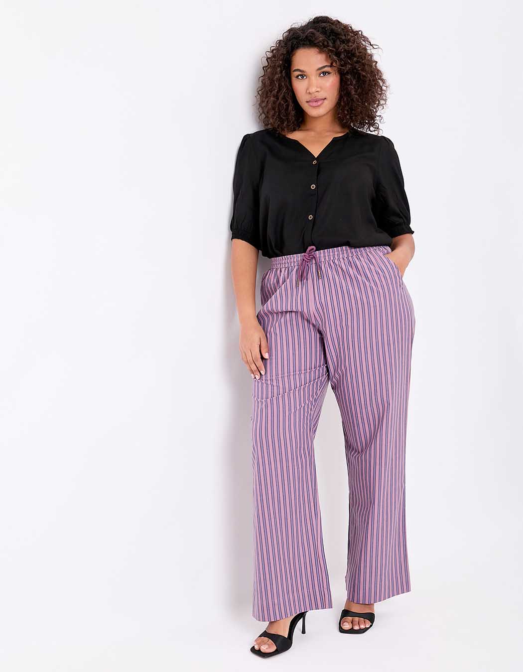 Pantalon rayures coton bio imprimé La Fiancée