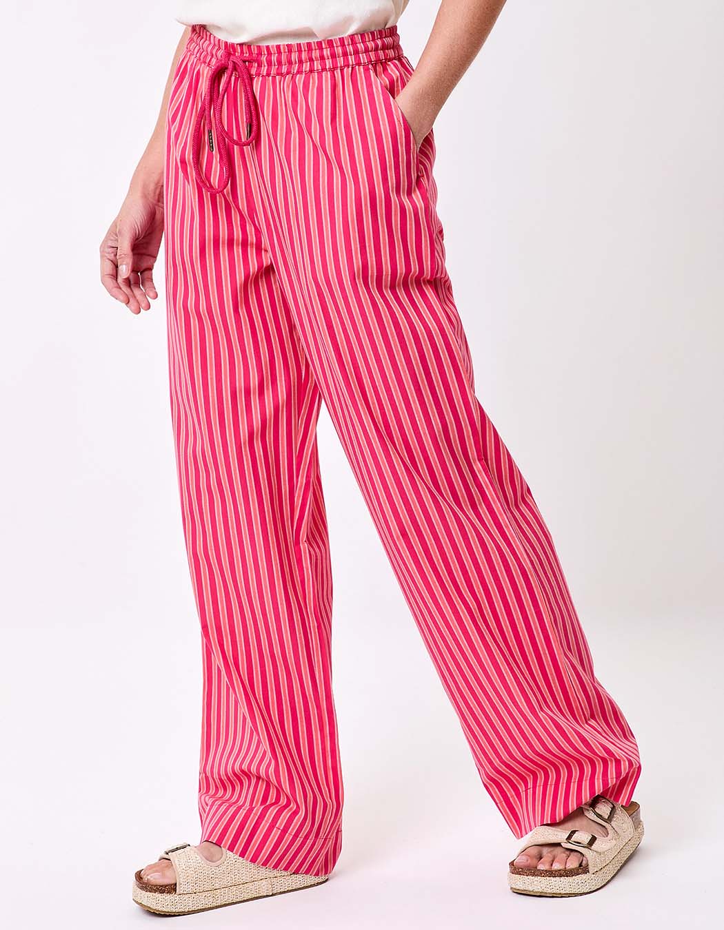 Pantalon rayures coton bio imprimé La Fiancée