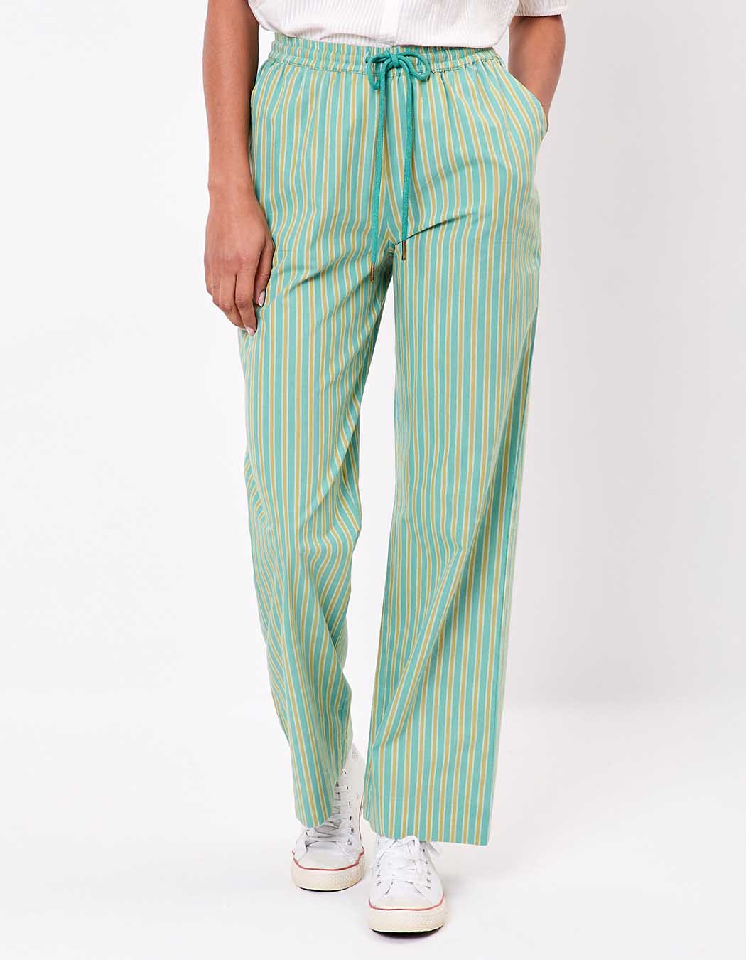 Pantalon rayures coton bio imprimé La Fiancée