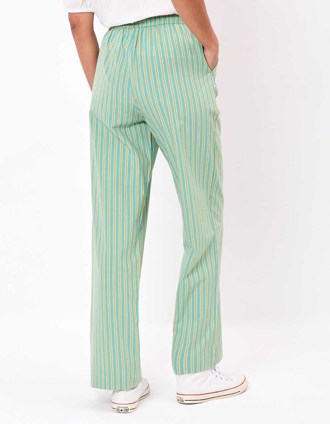 Pantalon rayures coton bio imprimé La Fiancée