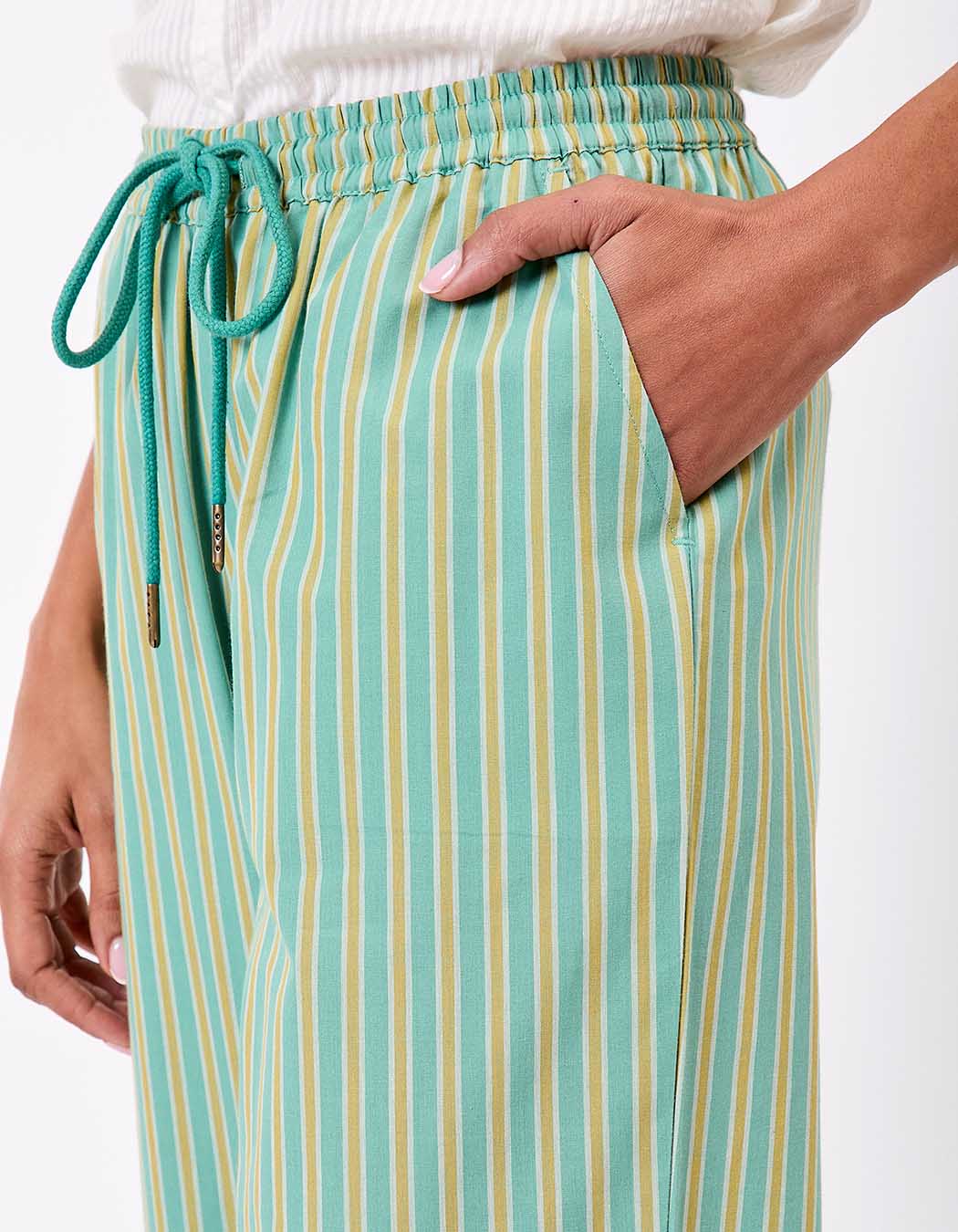 Pantalon rayures coton bio imprimé La Fiancée
