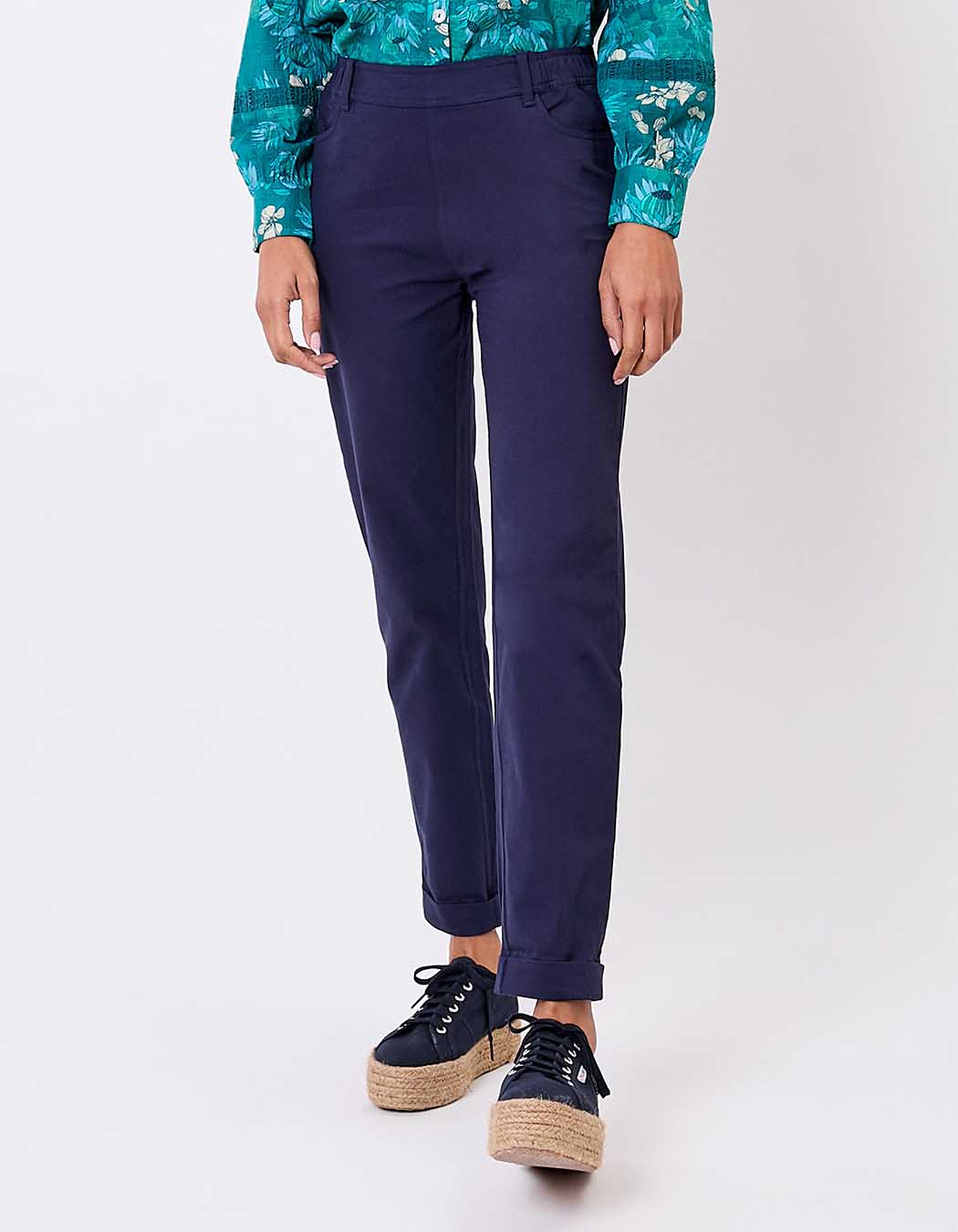 Pantalon ajusté coton stretch imprimé La Fiancée