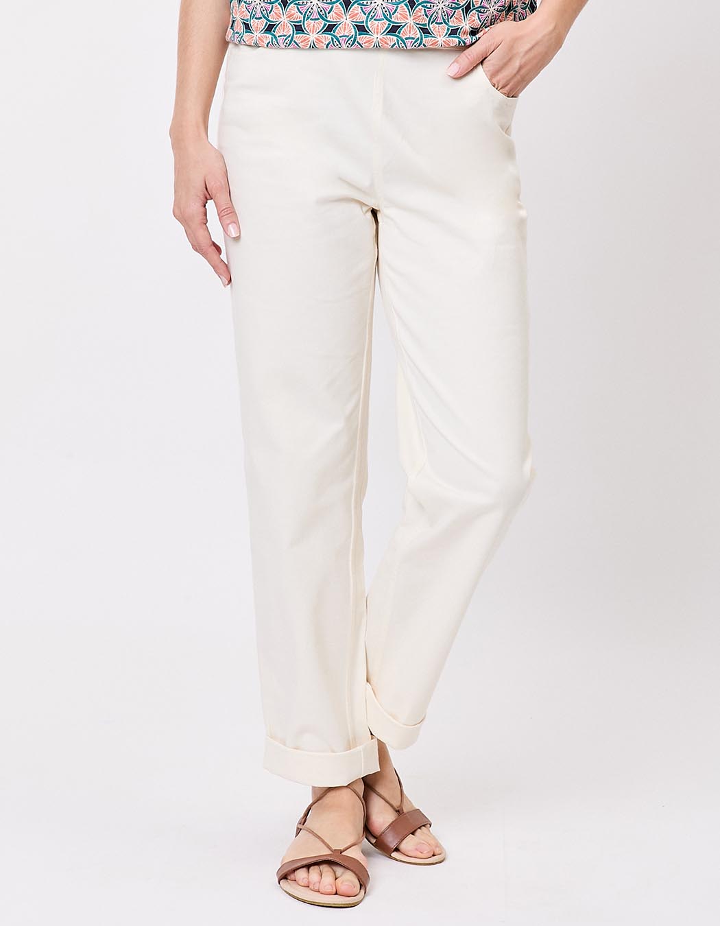 Pantalon ajusté coton stretch imprimé La Fiancée