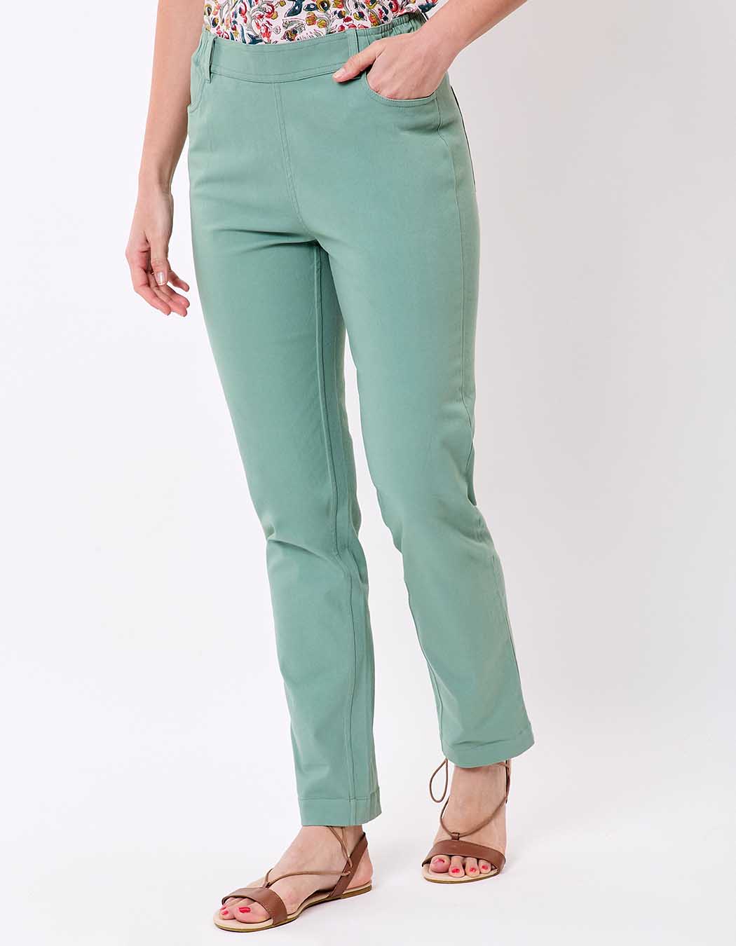 Pantalon ajusté coton stretch imprimé La Fiancée