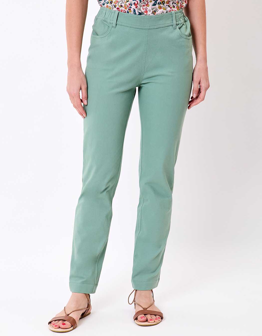 Pantalon ajusté coton stretch imprimé La Fiancée