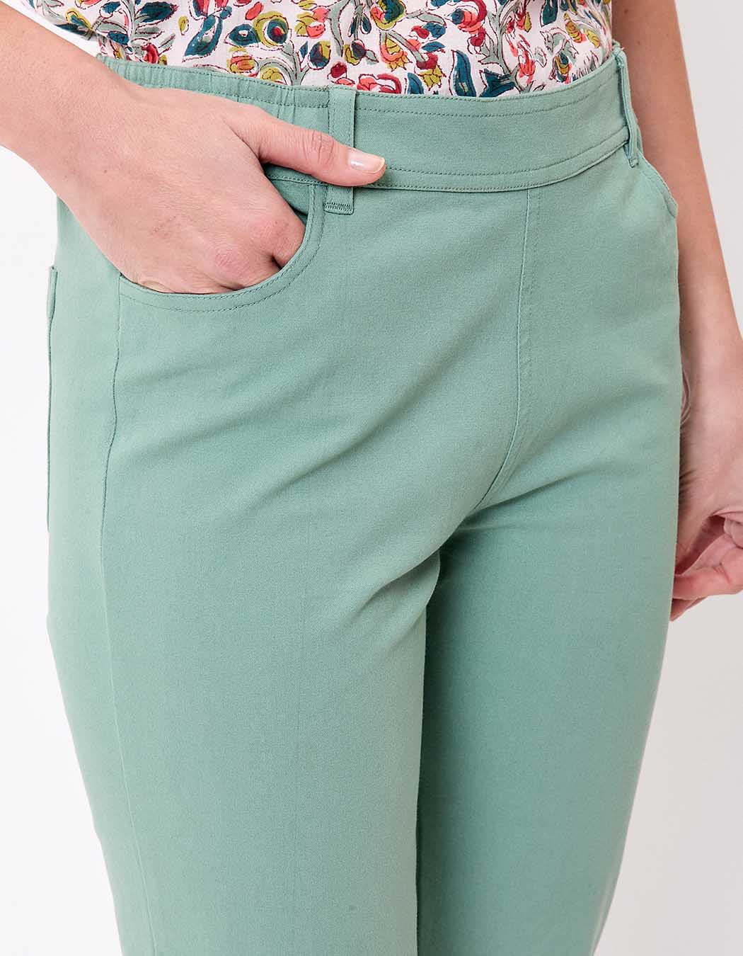 Pantalon ajusté coton stretch imprimé La Fiancée