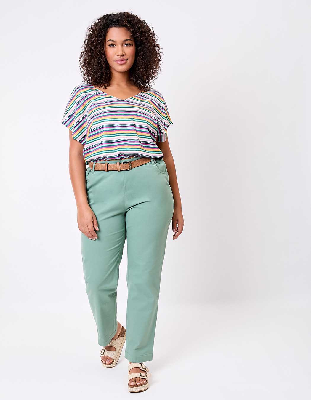 Pantalon ajusté coton stretch imprimé La Fiancée