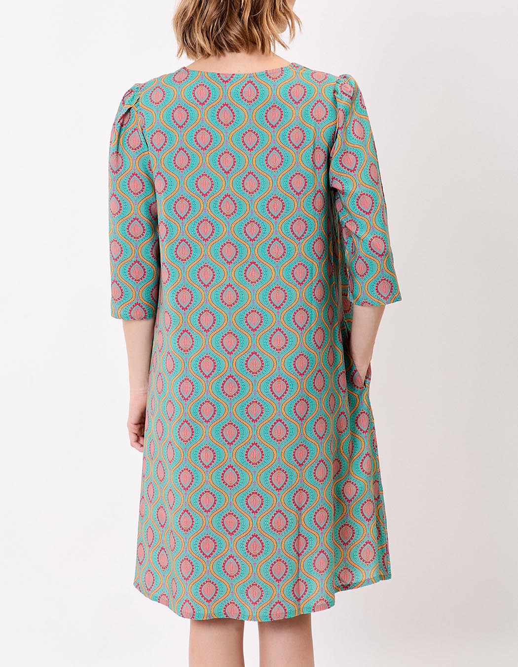 Robe fluide évasée manches 3/4 imprimé La Fiancée