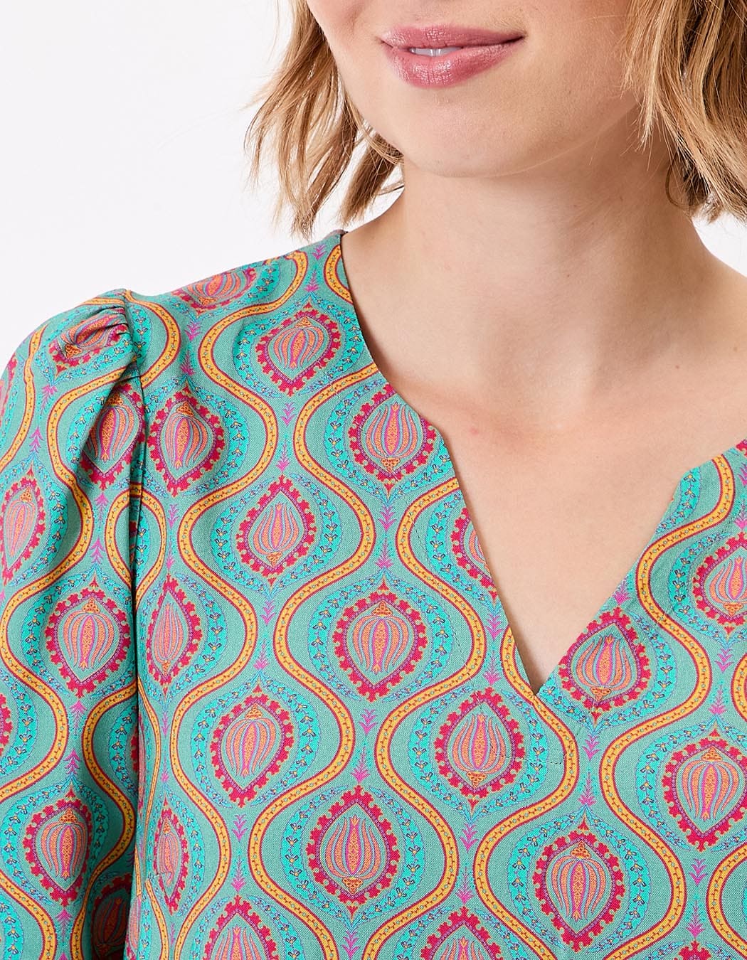 Robe fluide évasée manches 3/4 imprimé La Fiancée