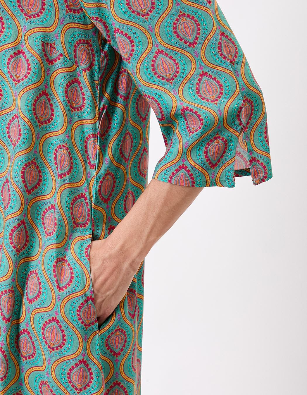 Robe fluide évasée manches 3/4 imprimé La Fiancée