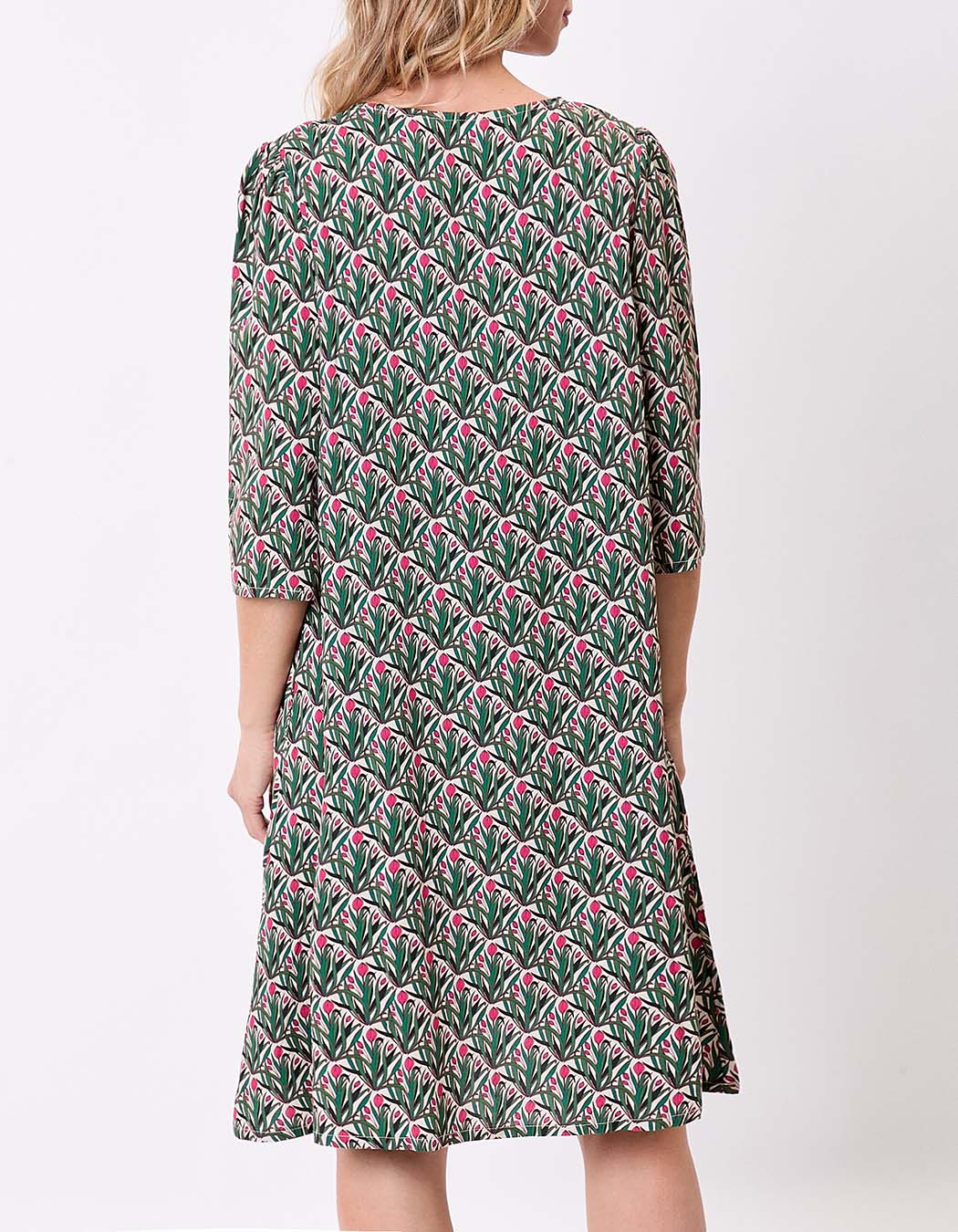 Robe fluide &eacute;vas&eacute;e manches 3/4 imprim&eacute; La Fianc&eacute;e
