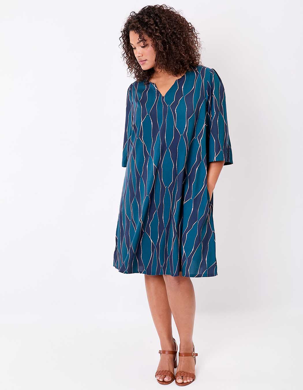 Robe fluide évasée manches 3/4 imprimé La Fiancée