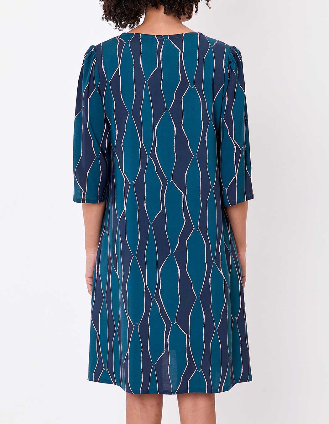 Robe fluide évasée manches 3/4 imprimé La Fiancée