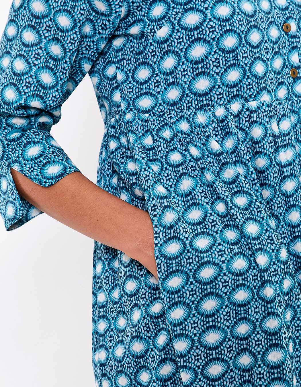 Robe longue imprimée en voile de coton imprimé La Fiancée